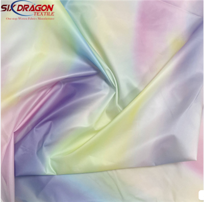 Gold Foil Printed Taffeta Changeant For Down Jacket high quality