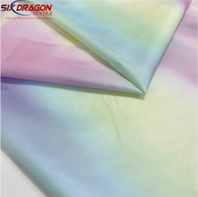 Gold Foil Printed Taffeta Changeant For Down Jacket suppliers